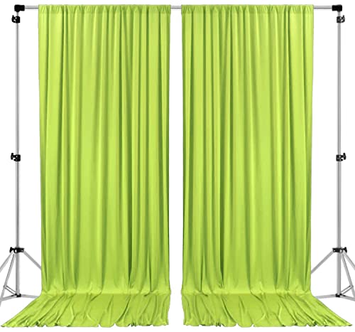 AK TRADING CO. 10 feet x 10 feet Light Green Polyester Backdrop Drapes Curtains Panels with Rod Pockets - Wedding Ceremony Party Home Window Decorations, 5FT x 10FT - color: Light Green, size: 60"W x 120"L (Pack of 2)