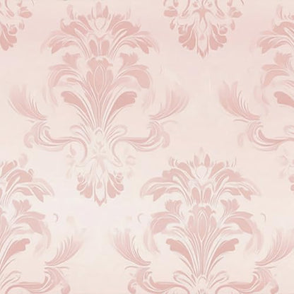 HOMETITUTE Wallpaper Peel and Stick Soft Pink Classic Damask Contact Paper Wall Paper Stick 17.7" x 118.1" Self Adhesive Removable Vinyl Wall Covering Bedroom Kitchen Bathroom Home Decor - color: Pink Classic Damask