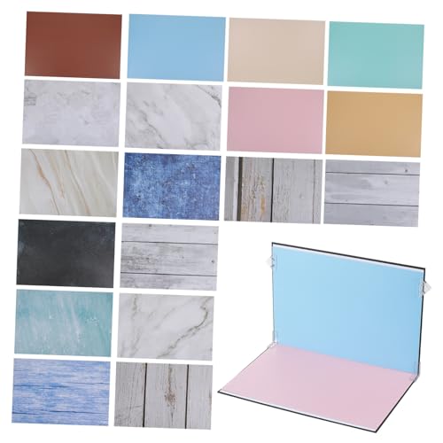Photography Backdrop Kit 15pcs Set with Multiple Pattern Photo Background Boards for Small Product Photography, Food and Jewelry Photoshoot with Carry Bag and Clips
