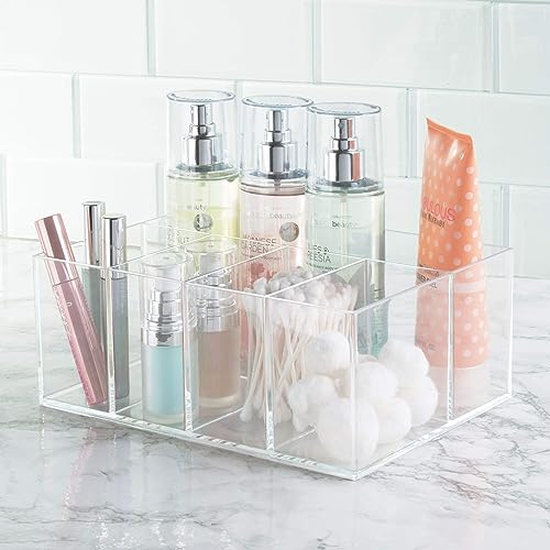 iDesign 5-Section Divided Vanity Organizer for Cosmetic Storage - Clear (Pack of 4) - size: (Pack of 4)