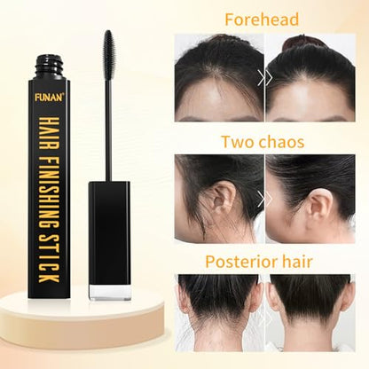 FUNAN Hair Finishing Stick, Flyaway Feel Stick Hair, Small Broken Hairs Finishing Cream, Non-Greasy and Non-Sticky Black（Pack of 2） - size: 15 Fl Oz (Pack of 2)