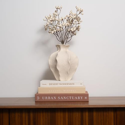 Decorative Books for Home Decor - Set of 3 Real Linen Hardcover Books with Blank Pages - Modern Farmhouse Coffee Table Decor, Shelf & Entryway Styling Accent (Neutral Tones)