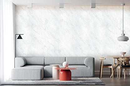 Very Berry Sticker Marble Contact Paper (White, 24" x 78", 2 Pack) Premium Peel and Stick Wallpaper for Countertop, Bathroom Vanities & Cabinets, Renter Friendly, Waterproof Vinyl - color: White, size: 24" x 78" (2-pack)