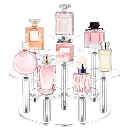 Jusalpha Acrylic Display Stand, 8 Tier Round, Clear Organizer for Jewelry, Funko POP Figures, Perfume, Cupcake, Countertop Decoration (8 Tier) - size: 8 Tier