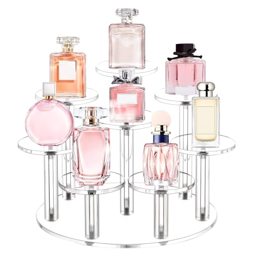 Jusalpha Acrylic Display Stand, 8 Tier Round, Clear Organizer for Jewelry, Funko POP Figures, Perfume, Cupcake, Countertop Decoration (8 Tier) - size: 8 Tier