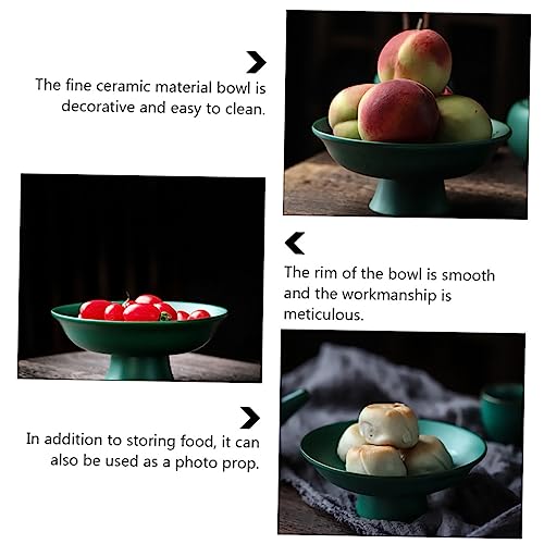 Ceramic Fruit Plate Japanese Style Storage Dish Elegant Standing Dessert Plate Multi Functional Tableware for Home Decor Food Photography Sturdy Easy to Clean