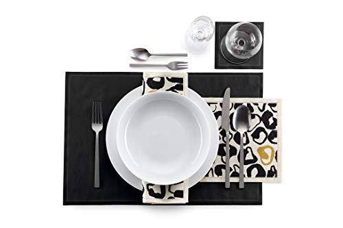 MY DRAP Formal Food Recycled Cotton Luncheon Napkin, Animal Print, 12 Units per roll - color: Animal Print