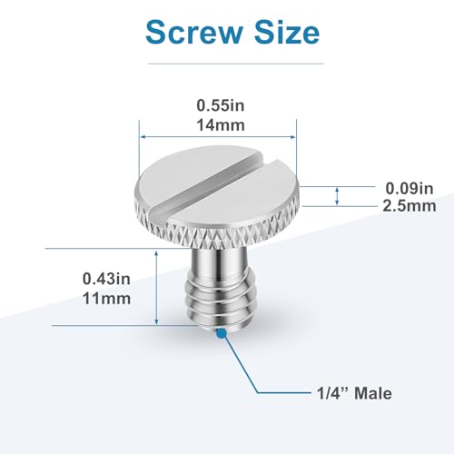 1/4"-20 Camera Quick Release Screw Adapter for DSLR Camera, Durable Tripod Screw Connector, Tool-Free Installation Camera Rig Accessories