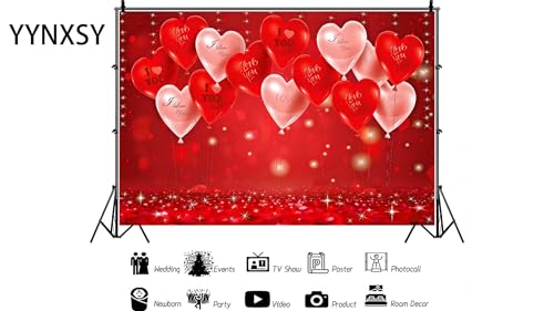 YYNXSY Valentine's Day Photography Backdrop Valentine's Day Photo Background red Love Backdrop Anniversary Party Girl Birthday Photographic Background 7X5FT YY-5009 - color: Gold