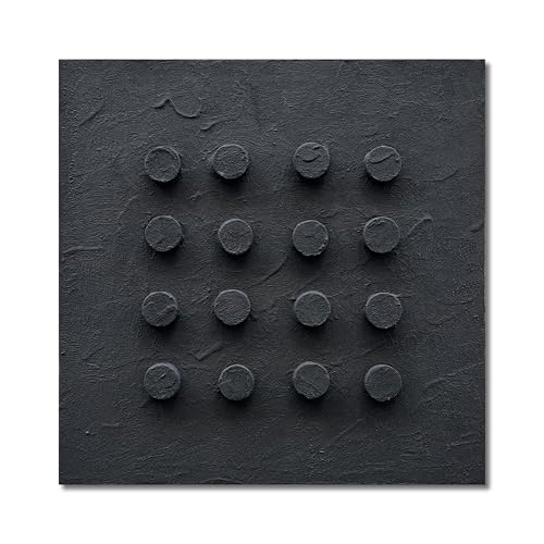 NANKAI Art Hand-Painted Black Thick Texture Abstract Art Oil Painting 24x24 inch Modern Minimalist Art Home Wall Decoration Painting - color: Nkhb296
