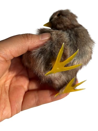 Realistic Furry Baby Chicks Easter Eggs Decor Set - Lifelike Spring Chickies Tabletop Decorations, Farmhouse Photo Props, Basket Fillers, Lifelike Plush Chickens Home Ornaments (8)