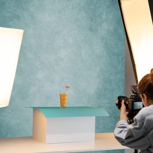 Mocsicka Cyan Photography Backdrops Texture Abstract Photo Backdrop Vintage Headshot Portrait Background for Photography Studio Props (Cyan, 10x10ft) - color: Cyan, size: 10x10ft