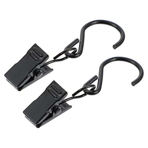 VALICLUD 50pcs S-Hook Curtain Clip Set Heavy Duty Metal Curtain Fixing Clamps Black Background Clips for Home Decor and Photography