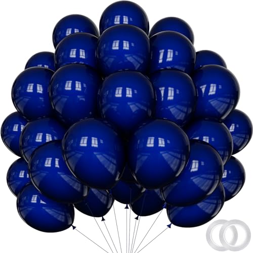 100 Pack 12 inch Navy Blue Latex Balloons - Round Dark Blue Balloons for Birthday Party, Graduation, Wedding, Anniversary, Baby Shower Decorations - color: Navy Blue, size: 12 Inch 100PCS
