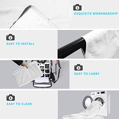 ISSUNTEX 10X10 ft/3X3 Meters Background Photo Backdrop, Photo Studio, Collapsible High Density Screen for Video Photography and Television-White - color: White, size: 10X10 ft