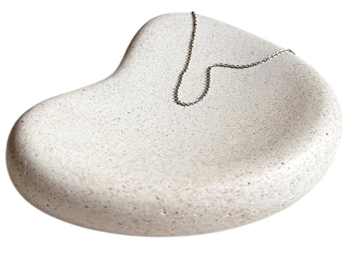 Chunky Pebble Tray, Bean Trinket Tray, Asymmetrical Tray, Oblong Dish, Jewelry Display, Irregular Tray, Cloud Display, Nordic Concrete Decor (Speckled Sand) - color: Speckled Sand