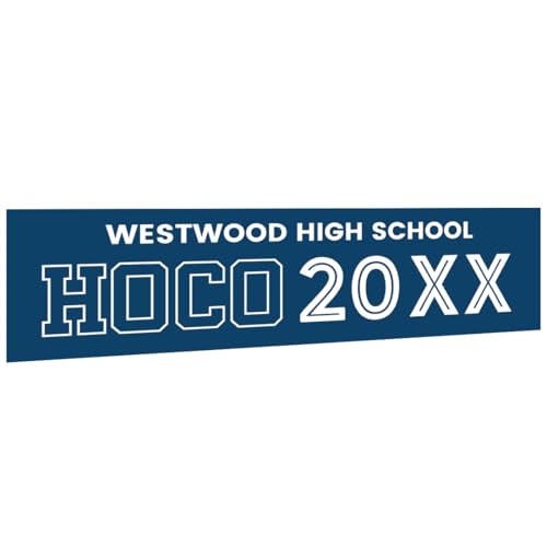 Andaz Press Large Custom Homecoming Decorations 2026, Personalized Homecoming Banner with High School Name Colors, Customized HOCO Sign Banner with Adhesive Dots, HOCO Decorations 2026, 13x48 Inch - color: Custom High School HOCO Banner