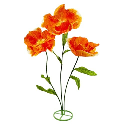 Giant Flowers for Decoration, 5.9 ft Large Artificial Flowers indoor/Outdoor, Giant Paper Flowers for Wedding, Birthday, Easter Party, Mother's Day Backdrop, Shop Window, Photography Props - color: Orange, size: 1 Base