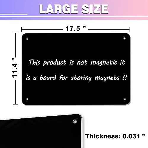 2Pack Black Magnetic Board,17.5" x 11.4" Magnet Bulletin Board to Display Magnetic Notes, Poetry, Photos, Suitable for Wall, Refrigerator, Cabinet etc, Come with 8 Pcs Dual Lock Tape and Screws - color: Black, size: 2 Pack (17.5" x 11.4")
