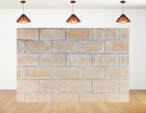 10x8ft Concrete Block Wall Backdrop with Neutral Finish and Industrial Tone Photography Background for Urban Party and Wall Decorations Banner Photo Booth Props - size: 10x8ft