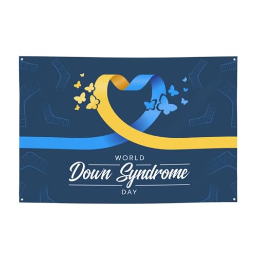 World Down Syndrome Awareness Day Backdrops 47 * 71 Inches Holiday Party Photography Background Indoor Outdoor Festival Photo Banner Booth Props Wall Decoration - color: Yellow