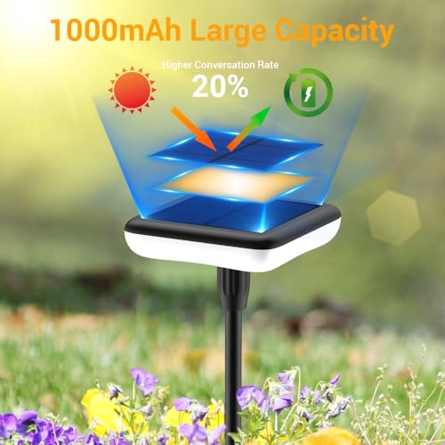 Solar Lights Outdoor Pathway 8 Pack IP65 Waterproof 31" Solar Garden Lights 2 Heights Adjustable Auto On/Off Lasting 12H for Walkway Patio Lawn Path Yard Plants Flower Beds Landscape Decor - size: 8 Pack