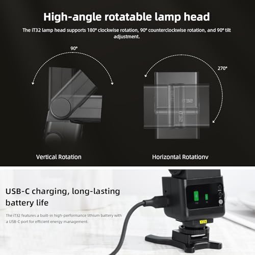 Godox IT32 TTL Camera Flash with X5N Wireless Flash Trigger/Magnetic Hotshoe for Nikon, Touchscreen 2.4G Wireless TTL&HSS, LED Modeling Light, with Reflector and Diffuser