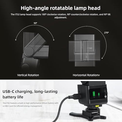 Godox IT32 TTL Camera Flash with X5N Wireless Flash Trigger/Magnetic Hotshoe for Nikon, Touchscreen 2.4G Wireless TTL&HSS, LED Modeling Light, with Reflector and Diffuser