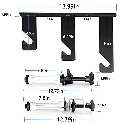 Photography Backdrop Wall Mount 3 Roller Support System, Manual Photo Background Ceiling Holder, Including 2 Tri-fold Hooks, 6 Expand Bars, 3 Chains, for Home Studio Live Stream Game Video - color: 3 Support Rollers