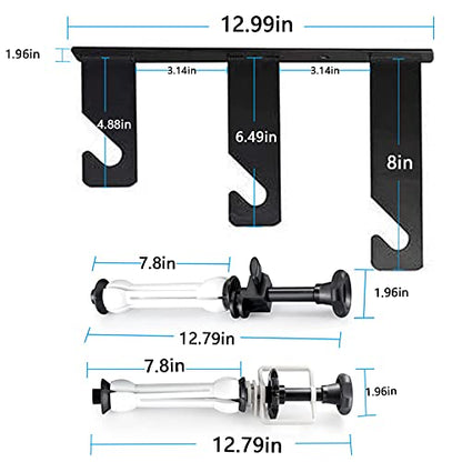Photography Backdrop Wall Mount 3 Roller Support System, Manual Photo Background Ceiling Holder, Including 2 Tri-fold Hooks, 6 Expand Bars, 3 Chains, for Home Studio Live Stream Game Video - color: 3 Support Rollers