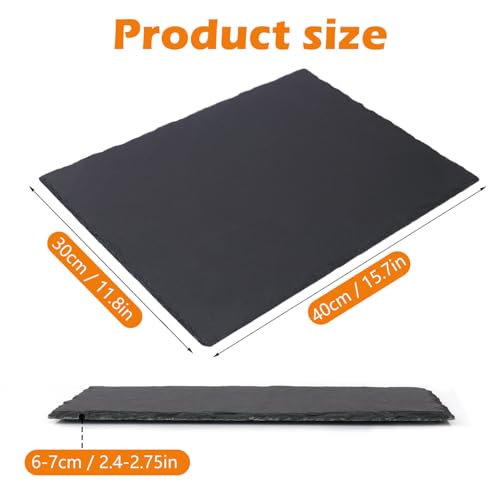 3 Pack 12 x 16 Inch Slate Cheese Boards, Black Square Slate Charcuterie Boards, Natural Charcuterie Stone Plates for Parties, Gifts, and Special Events, Cheese, Sushi, Food. - size: 3 Pack 12 x 16 Inch
