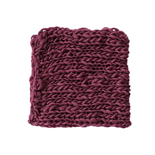 Coberllus Newborn Baby Photography Props Blanket Handmade Knitted Twist Wrap Posing Aid Backdrops for Boy Girls Photography Shoot - color: Red Wine