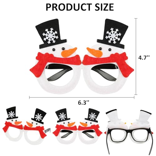 Christmas Glasses for Holiday Party 12Pcs: Fun Decorative Festive Eyeglasses Frames for DIY Photo Booth, Christmas Stocking Stuffers Party Favors for Adults Women Men