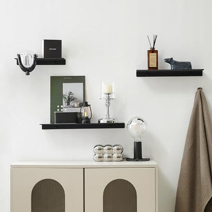 JOOM Small Metal wall Floating Shelf - Metal Wall Shelf, Black Floating Shelf, Small Bathroom Shelf, Display Shelves for Living Room/Kitchen/Bedroom (Black, 8Inch) - color: Black, size: 8 Inch