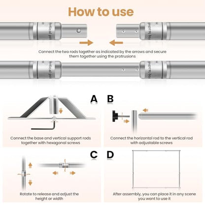 Jiang&Rong 10x10ft Heavy Duty Backdrop Stand Kit - Adjustable Step and Repeat Photo Banner Stand for Photography, Trade Shows, Photo Booths, Events(Silver) - color: Silver