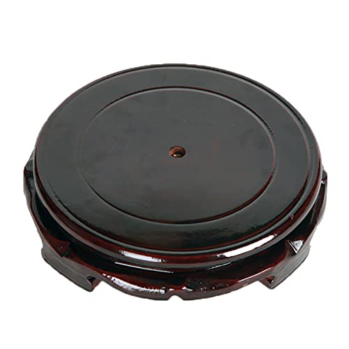 GOLDY&WENDY Round Wooden Rotatable Base Household Crafts Antique Collectibles Pedestal 4.7'' - color: Yes, size: 4.7'' inside diameter