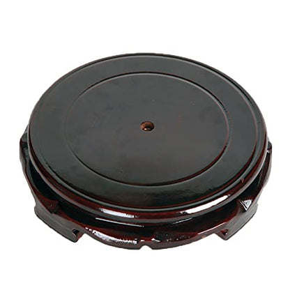 GOLDY&WENDY Chinese Wooden Non-rotating Base Round Craft Antique Collectibles Pedestal - color: No, size: 5.5'' inside diameter