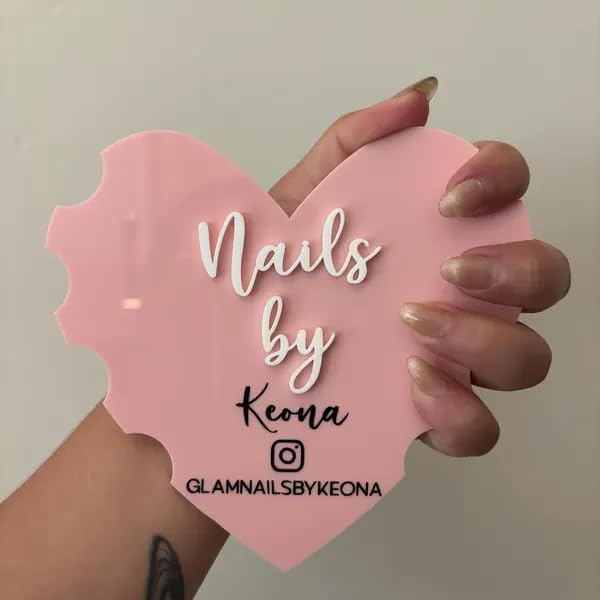 Custom Heart Nail Prop, Nails Heart Technician Beauty Salon Prop Nailfie Prop Business Sign Business Logo Nail Artist Gift Nail Social Media Picture Prop