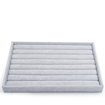 Oirlv Velvet 7 Slots Ring Earrings Studs Tray Showcase Display Jewelry Organizer - size: 7 Slot Ring Display