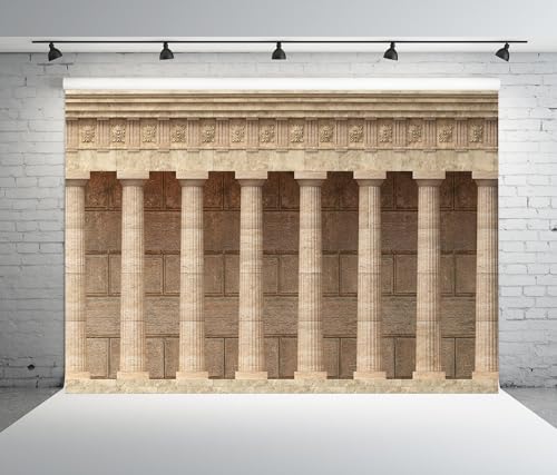 BELECO 6x4ft Fabric Marble Antique Wall Arcade Backdrop Ancient Columns and Colonnades Architecture Background Banner for Party Decorations Home Wall Decor Photoshoot Props - size: 6x4FT