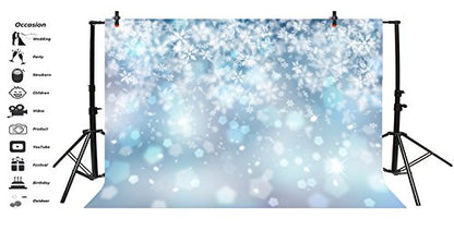 10x8ft Falling Snowflake Portrait Backdrops for Photography Winter Ice Snow Flakes Photo Shoot Newborn Kids Baby Adults Wedding Photo Background Vinyl Photo Booth Props - size: 10x8ft
