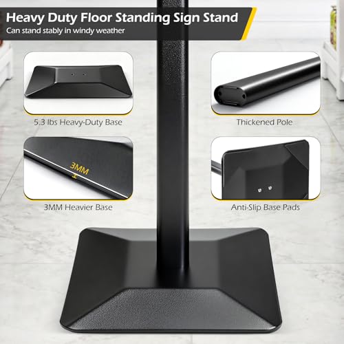 Dyna-Living Sign Holder Stand 8.5 x 11 Inch Sign Stands for Display, 1 Pack Heavy-duty Pedestal Sign Holder, Adjustable Floor Standing Signs Holders, Poster Holders Stand for A4 Advertising - size: 8.5'' x 11''-1 Pack