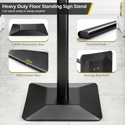 Dyna-Living Sign Holder Stand 8.5 x 11 Inch Sign Stands for Display, 1 Pack Heavy-duty Pedestal Sign Holder, Adjustable Floor Standing Signs Holders, Poster Holders Stand for A4 Advertising - size: 8.5'' x 11''-1 Pack