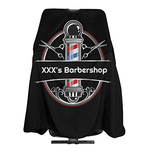 Custom Waterproof Barber Cape Hairdresser Cape, Add Your Photo Text Personalized Barbershop Haircut Salon Cape for Men, Customized Hair Cutting Cape for Home Salon Barbershop - color: Barber Shop-4