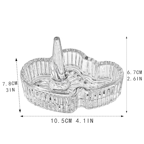 H&D HYALINE & DORA Crystal Heart Ring Holder Engagement Wedding Ring Holder For Jewelry, Christmas Birthday Gifts for Women,Her,Best Friend - color: Clear，Heart-2