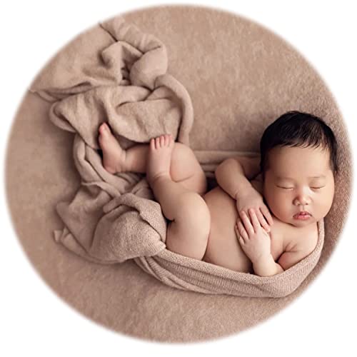 Zeroest Newborn Photography Wrap - Newborn Photoshoot Props for Boys & Girls - Stretch Knit Blanket for Baby Photo Prop (Tan, Small) - color: Tan