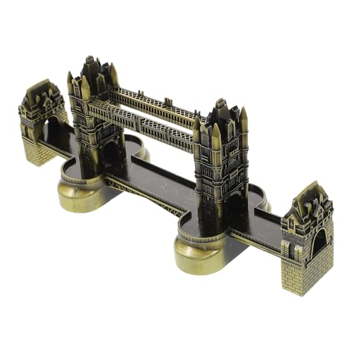 LUOZZY London Tower Bridge Metal Model European Craft Souvenir Home Office Decor Photography Prop Antique Bronze Sculpture Gift for Travel Lovers
