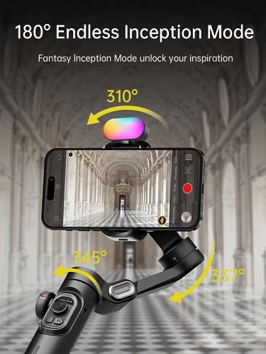 AOCHUAN Gimbal stabilizer for Smartphone,Gesture Control/face Tracking,Magnetic Fill Light,Foldable Handheld Phone Gimbal,3-axis stabilizer TikTok YouTube Vlog Recording XE kit - style: Smart XE Kit