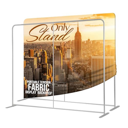 7.5x10 FT Tension Fabric Display Backdrop for Trade Show Booth, Stand Holder Backdrop Portable Aluminum Double-sided for Exhibition, Weddings, Events, - Stand Only