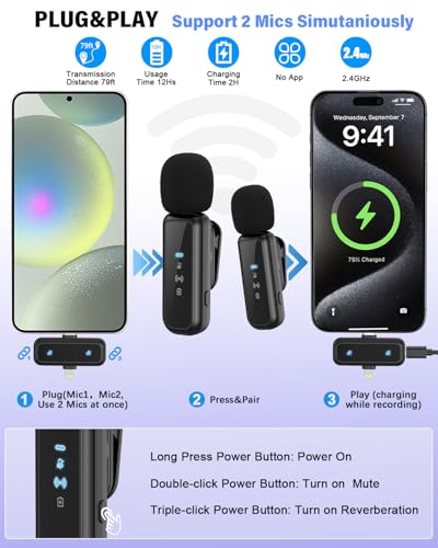 Vlogging Kit for iPhone/Android, Flexible Tripod with RGB Fill Light, Wireless Remote & Microphone, YouTube Starter Kit, Adjustable Content Creator kit for Tiktok/Vlog/Video Recording